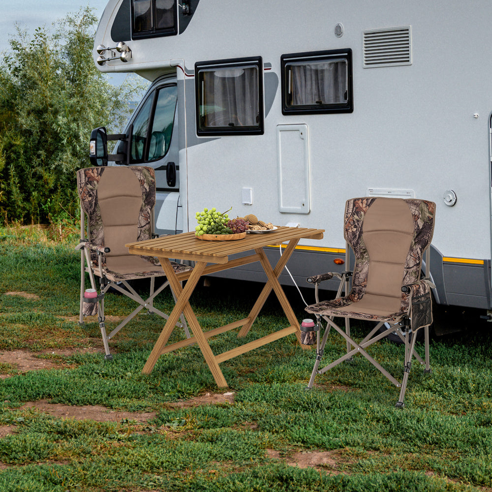 Portable Camping Chair with 400 LBS Metal Frame and Anti-Slip Feet - Gallery View 1 of 12