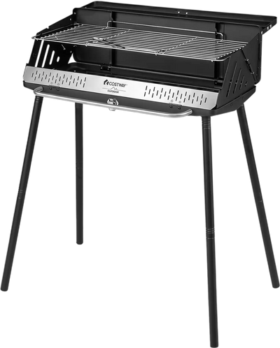 Costway Portable Charcoal Grill Detachable Legs Carrying Bag 51843322 New