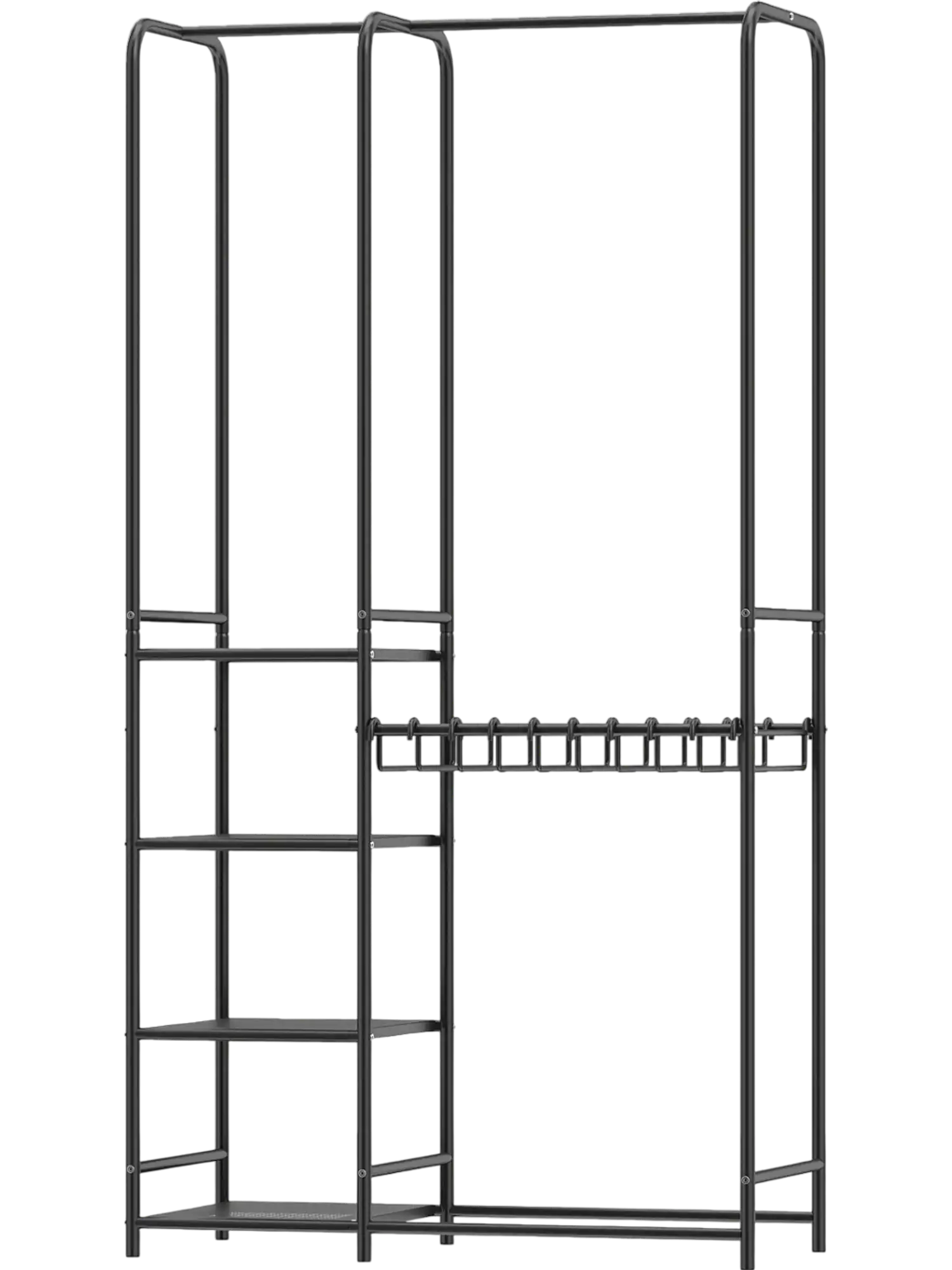Costway Portable Closet Wardrobe w/ Pants Hangers 2 Hanging Rods 4 Shelves 10033713 New