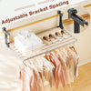 Portable aluminum clothes drying rack showcasing adjustable brackets, designed for versatile use on railings and.