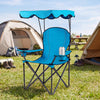 Portable Folding Beach Canopy Chair with Cup Holders-Light Blue - Gallery View 1 of 7