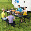 Portable Folding Camping Table with Carrying Handle-Black - Gallery View 1 of 11