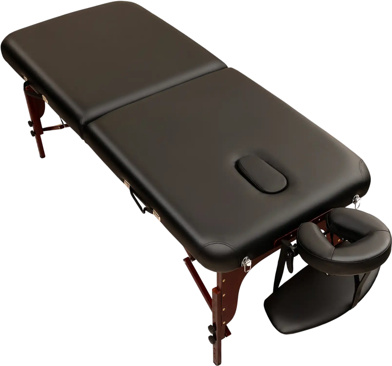 Costway Folding Massage Table Height-Adjustable Beech Wood Frame Black 98127563 New
