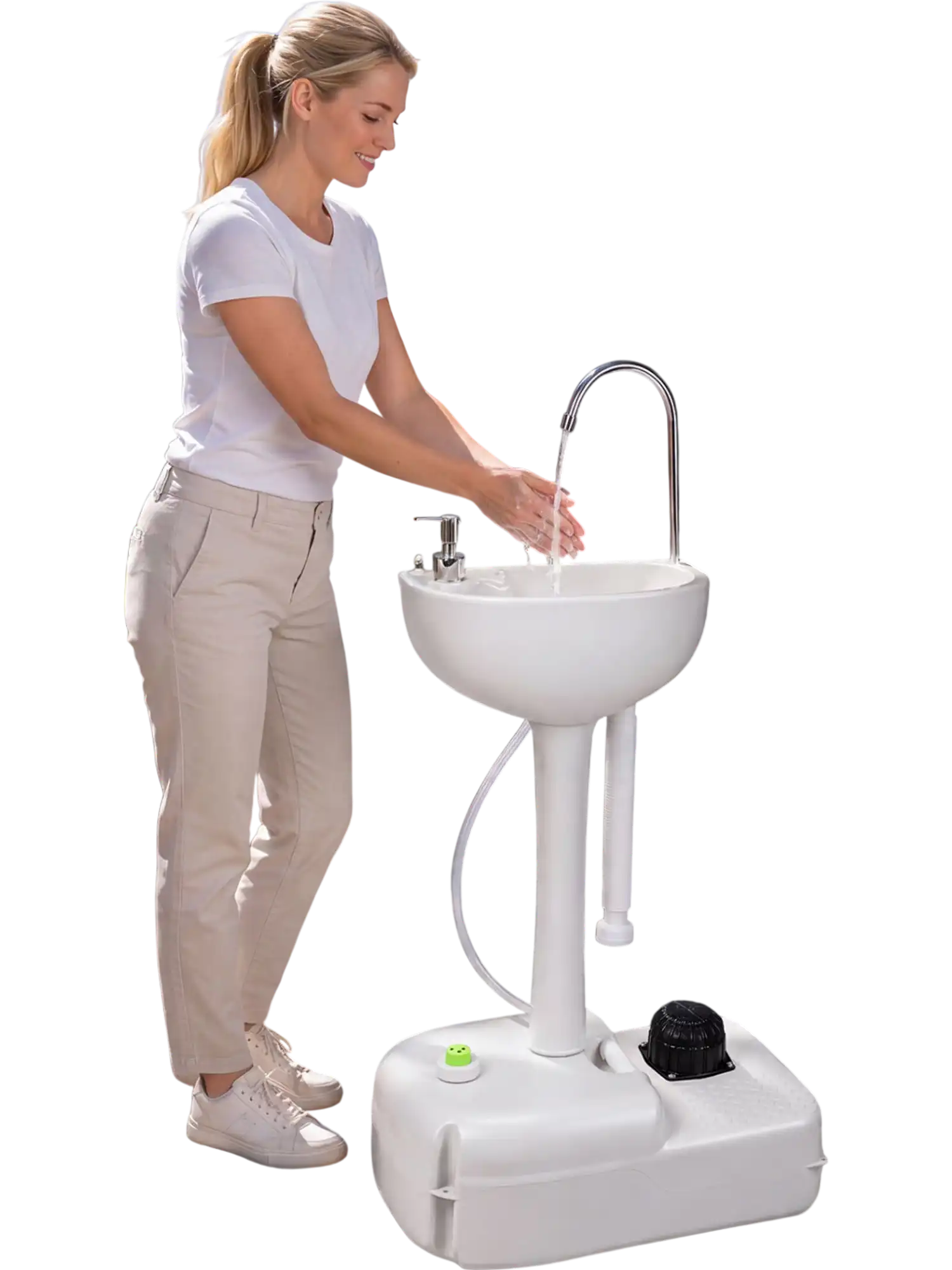 Costway Portable Camping Sink Foot Pump 4.5 Gal Water Tank Soap Dispenser 84980963 New