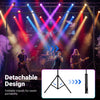 Height adjustable portable lighting truss system with foldable tripods for easy transport, ideal for events and.