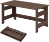 Brown portable low floor table with foldable legs, showcasing a sturdy design for versatile activities in compact.