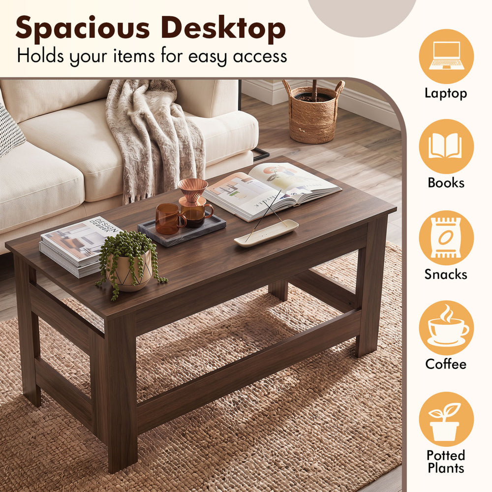 Portable low floor table in brown with a spacious desktop, ideal for dining, reading, and gaming in small living areas.