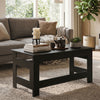Portable Low Floor Table with Foldable Legs for Living Room-Black - Gallery View 1 of 9