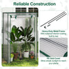 Portable mini greenhouse with heavy-duty metal frame and PE grid cover, ideal for small spaces and promoting plant.