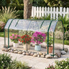 Portable Mini Greenhouse with PE Cover and Zippered Door for Vegetables-Green - Gallery View 1 of 8