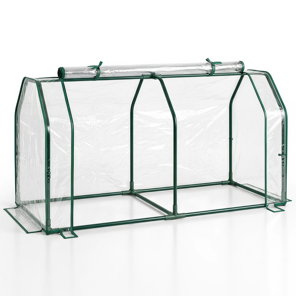 Portable Mini Greenhouse, Small Garden Greenhouse with PE Cover and Zippered Roll-up Door for Vegetables-Transparent - Gallery View 1 of 1