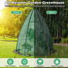 Portable mini greenhouse with all-weather PE cover, featuring frost, sun, and rain protection for plant stability.