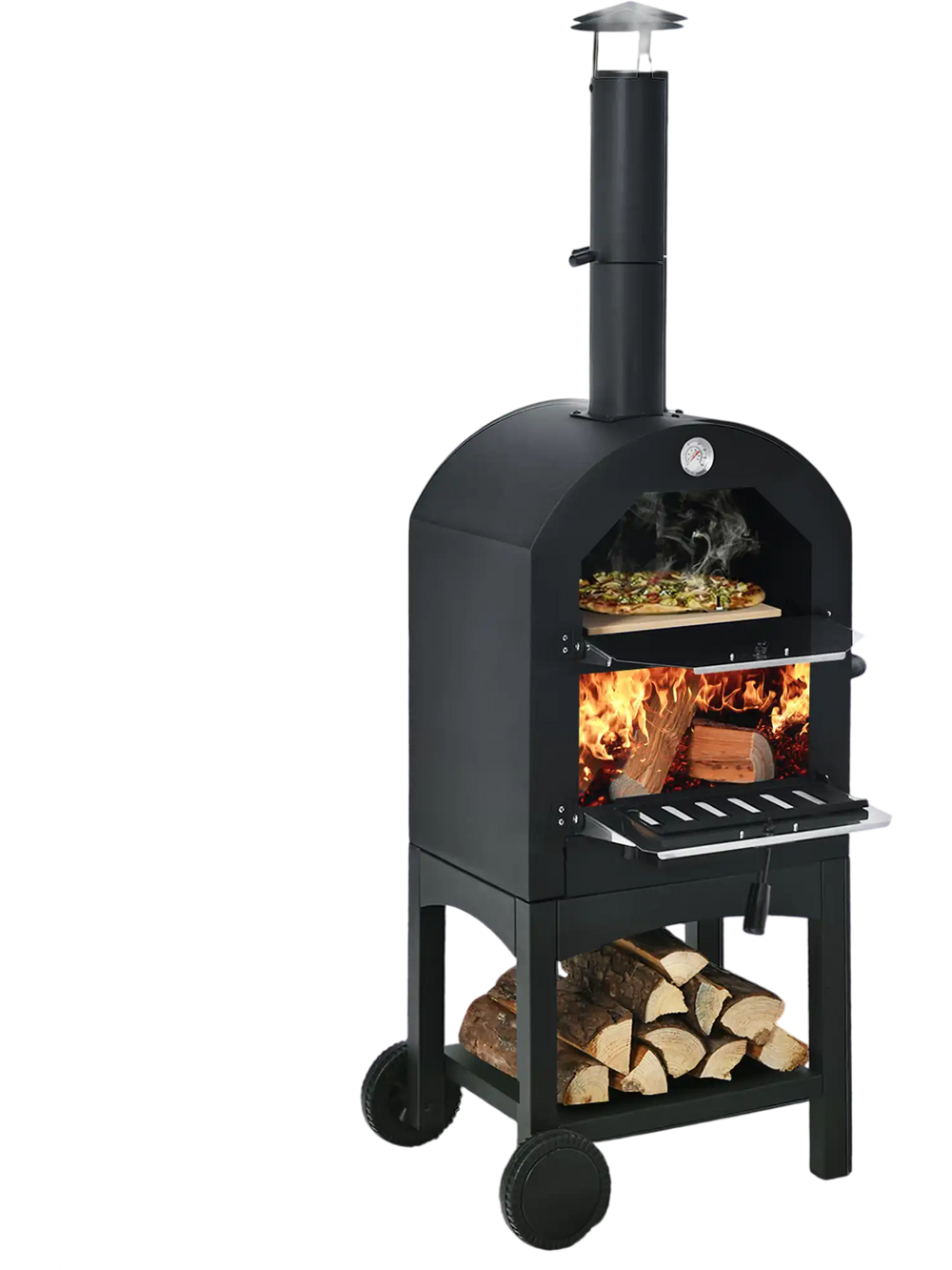 Portable Outdoor Pizza Oven with Pizza Stone and Waterproof Cover - Gallery View 1 of 10