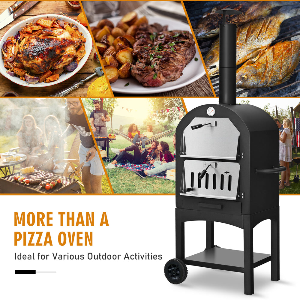 Portable Outdoor Pizza Oven with Pizza Stone and Waterproof Cover - Gallery View 10 of 10