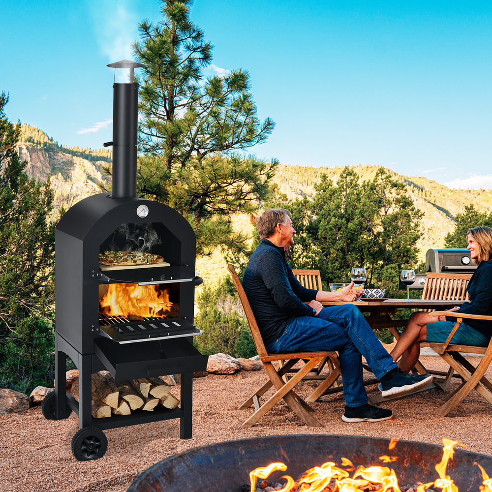 Portable Outdoor Pizza Oven with Pizza Stone and Waterproof Cover - Gallery View 2 of 10