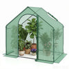 Portable outdoor warm house with PE cover and roll-up zippered door, featuring a top window for enhanced air circulation.