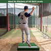 Portable pitching mound with EVA carry handle, featuring synthetic turf for traction, ideal for all skill levels.