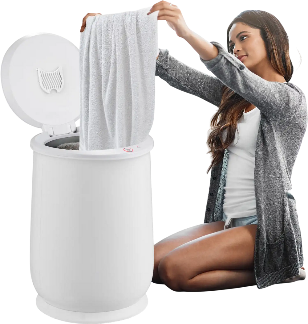 20L towel warmer with flip top lid, heating towels to 226°F in 15 minutes, ideal for home and spa use.