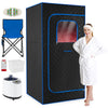 Portable steam sauna box with 3L steamer, stainless steel interior, and included chair for relaxing wellness sessions.