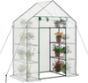 Portable walk-in greenhouse featuring 3 tiers and 6 shelves, ideal for nurturing plants and flowers.