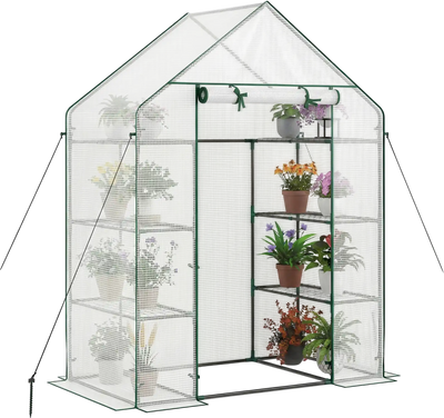 Costway Portable Walk-in Greenhouse 3-Tier 6-Shelf 42176967 New