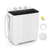 Portable washing machine with built-in drain pump, 12 lbs capacity, and dual motors for efficient cleaning in small.