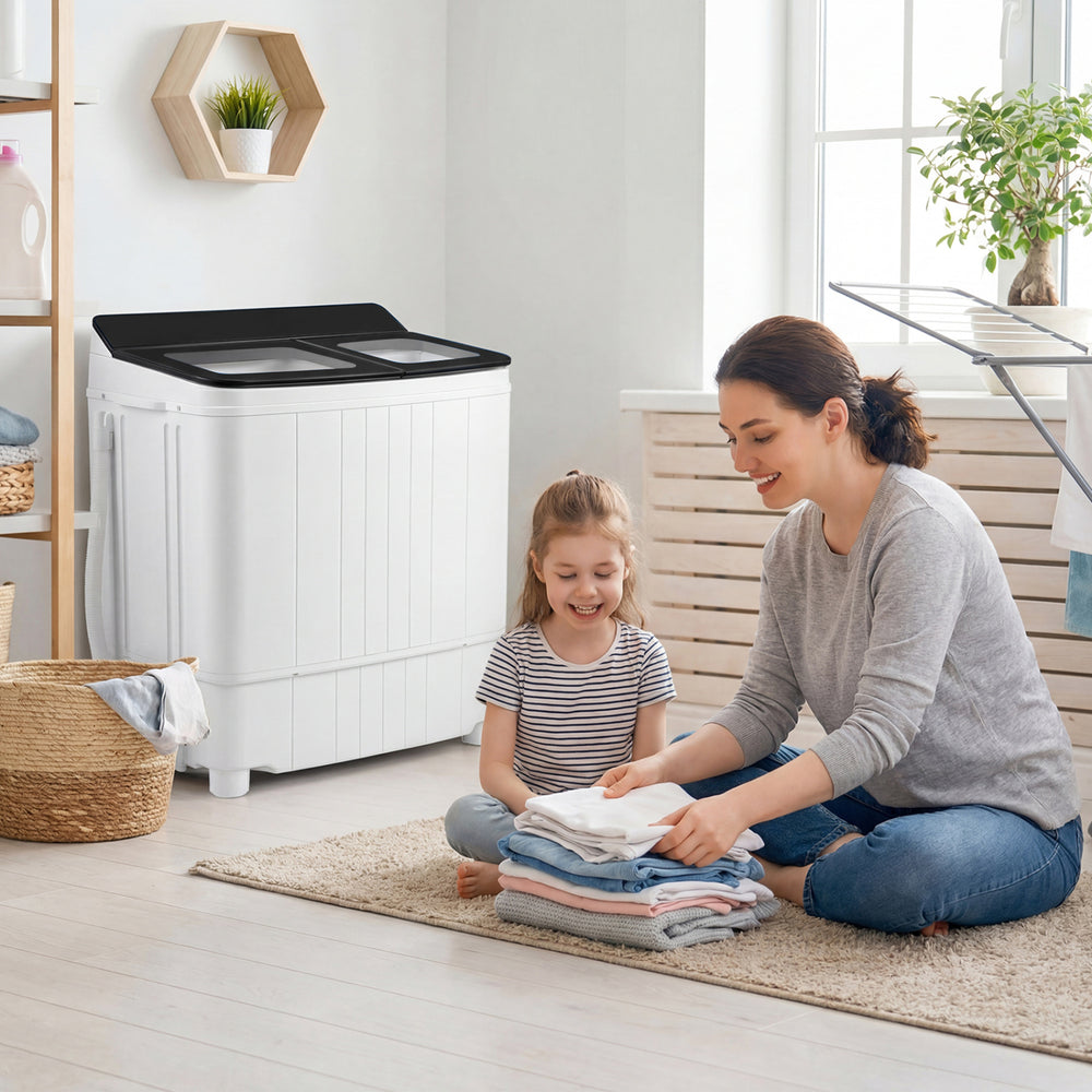 Portable Washing Machine 18 lbs Mini Laundry Machine with 11 LBS Washer-Black - Gallery View 1 of 11