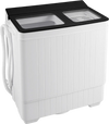Portable washing machine with twin tub design, 18 lbs washer and 8 lbs spinner, ideal for home or travel laundry needs.
