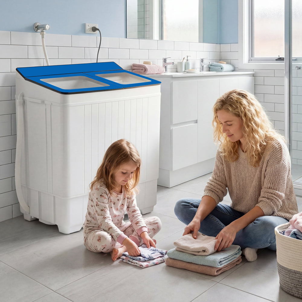 Portable Washing Machine with 18 LBS Washer and 8 LBS Spinner Combo-Blue - Gallery View 1 of 11