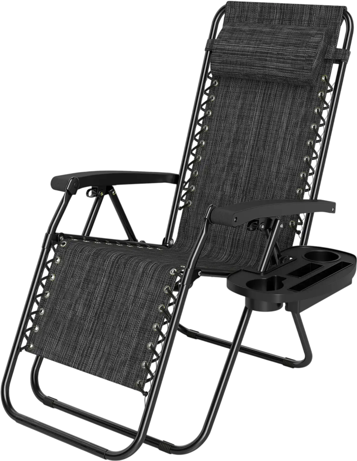 Costway Portable Zero Gravity Beach Chair Recliner with Cup Holder Tray Backrest 19222624 New