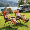 Portable Zero Gravity Chairs with Cup Holder Trays and Backrest Set of 2-Orange - Gallery View 1 of 10