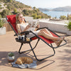 Portable Zero Gravity Chairs with Cup Holder Trays and Backrest-Red - Gallery View 1 of 10