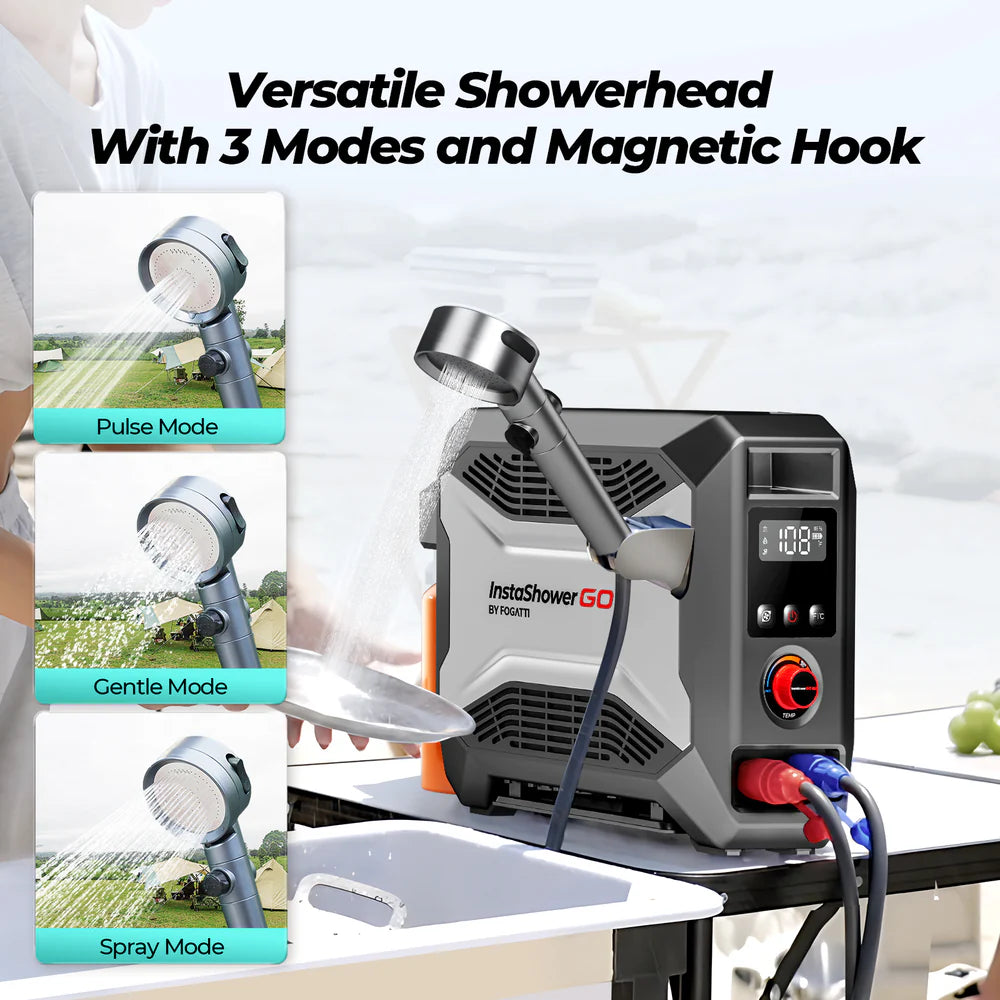Fogatti InstaShower Go Pro Portable Water Heater with Water Pump 22,000 BTU Propane New