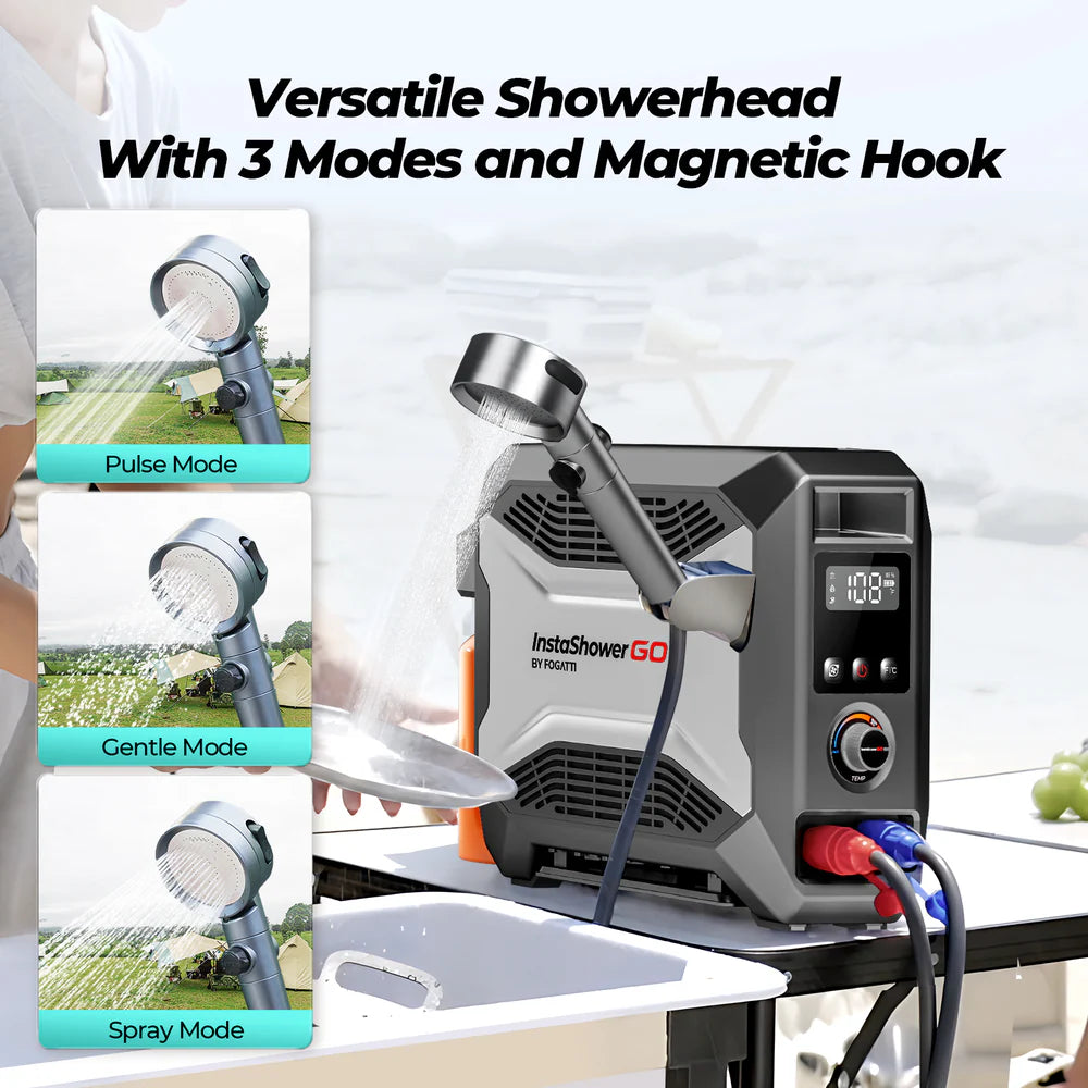 Fogatti InstaShower Go Portable Water Heater with Water Pump 19,000 BTU Propane New
