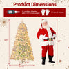 Pre-lit artificial Christmas tree with snow flocked tips, 6 FT tall, featuring warm white LED lights and red berries.
