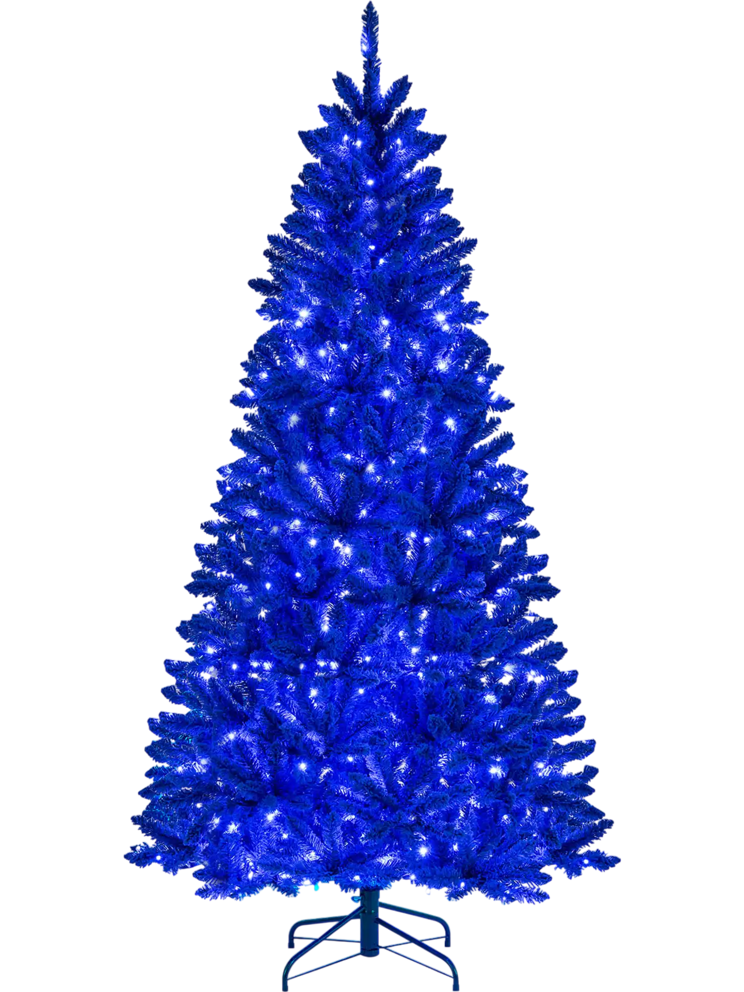 Costway Pre-Lit Artificial Christmas Tree Blue LED 3 Modes 95116316 New