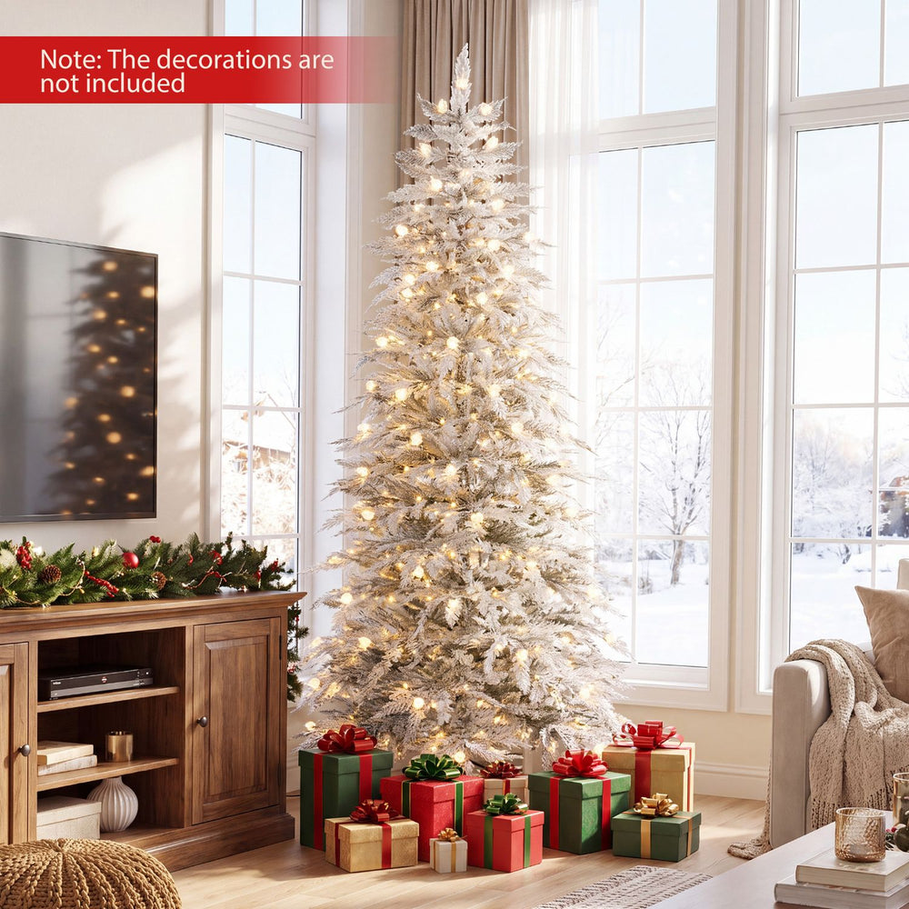 Pre-Lit Artificial Christmas Tree with 280/350/440 Warm White LED Lights and 8-Mode-7FT - Gallery View 1 of 11