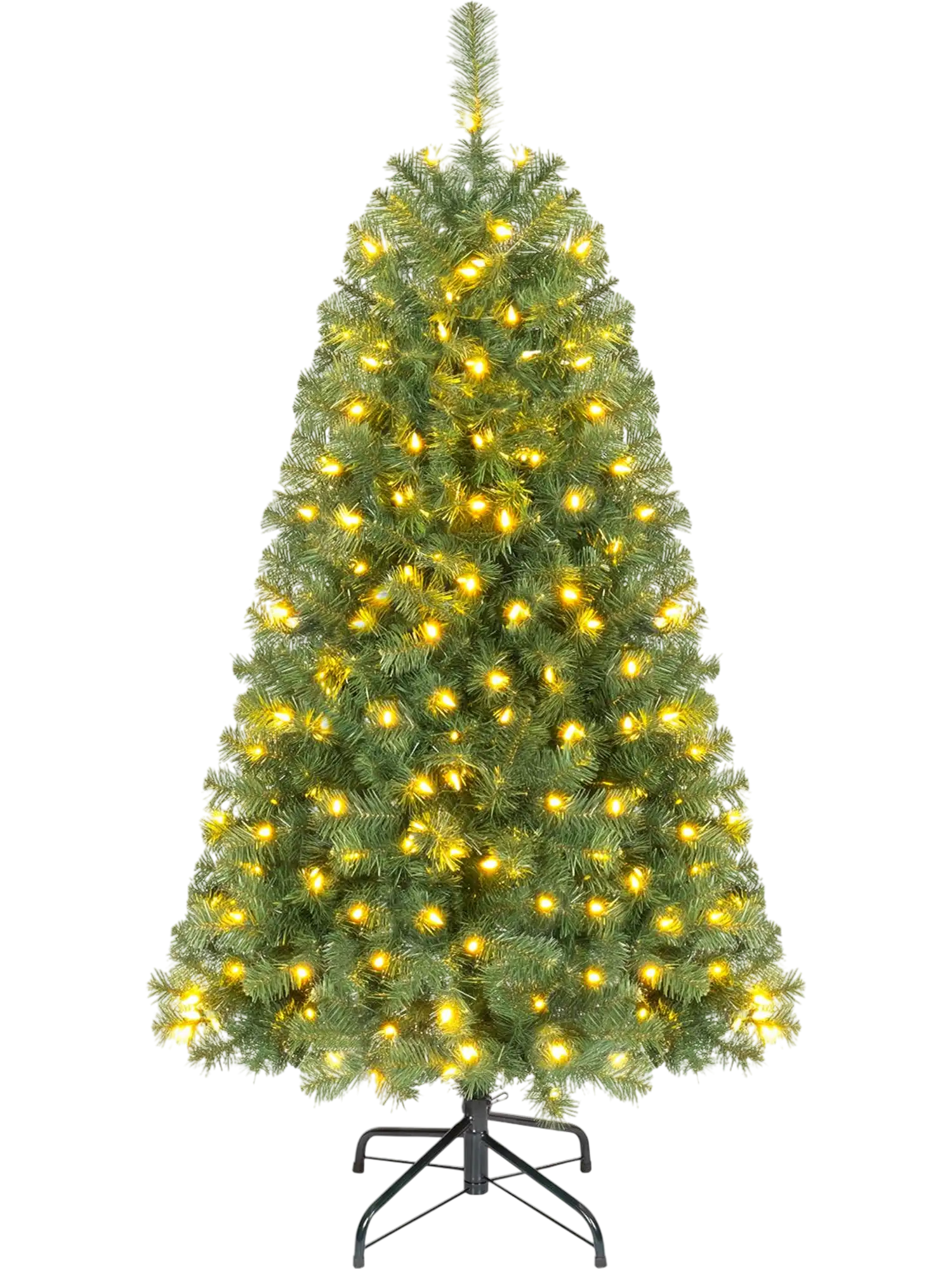Costway Pre-Lit Artificial Christmas Tree Warm White LED Lights 24022544 New