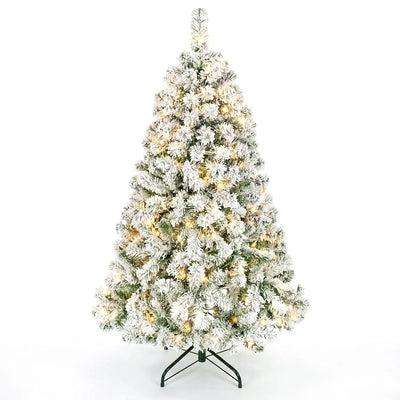 Costway Pre-Lit Artificial Christmas Tree Warm White LED 70423388 New