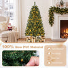 Pre-lit 5 ft half Christmas tree with 250 warm white LED lights and durable PVC material, perfect for indoor decor.