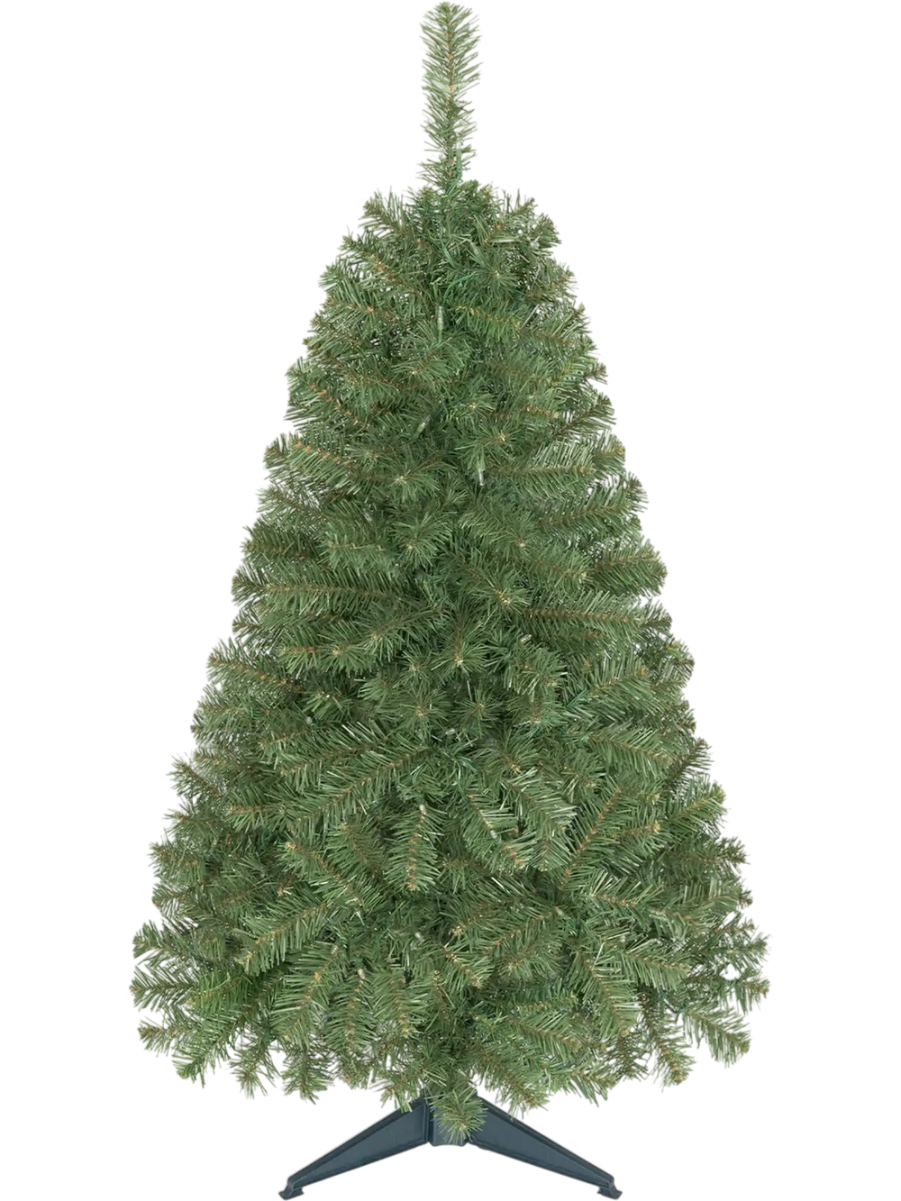 Pre-lit 4 ft artificial Christmas tree with 100 warm white LED lights, ideal for small-space holiday decor.
