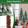 Snowy slim Christmas tree set of 3 with lifelike trunk and warm white LED lights for festive home decor.