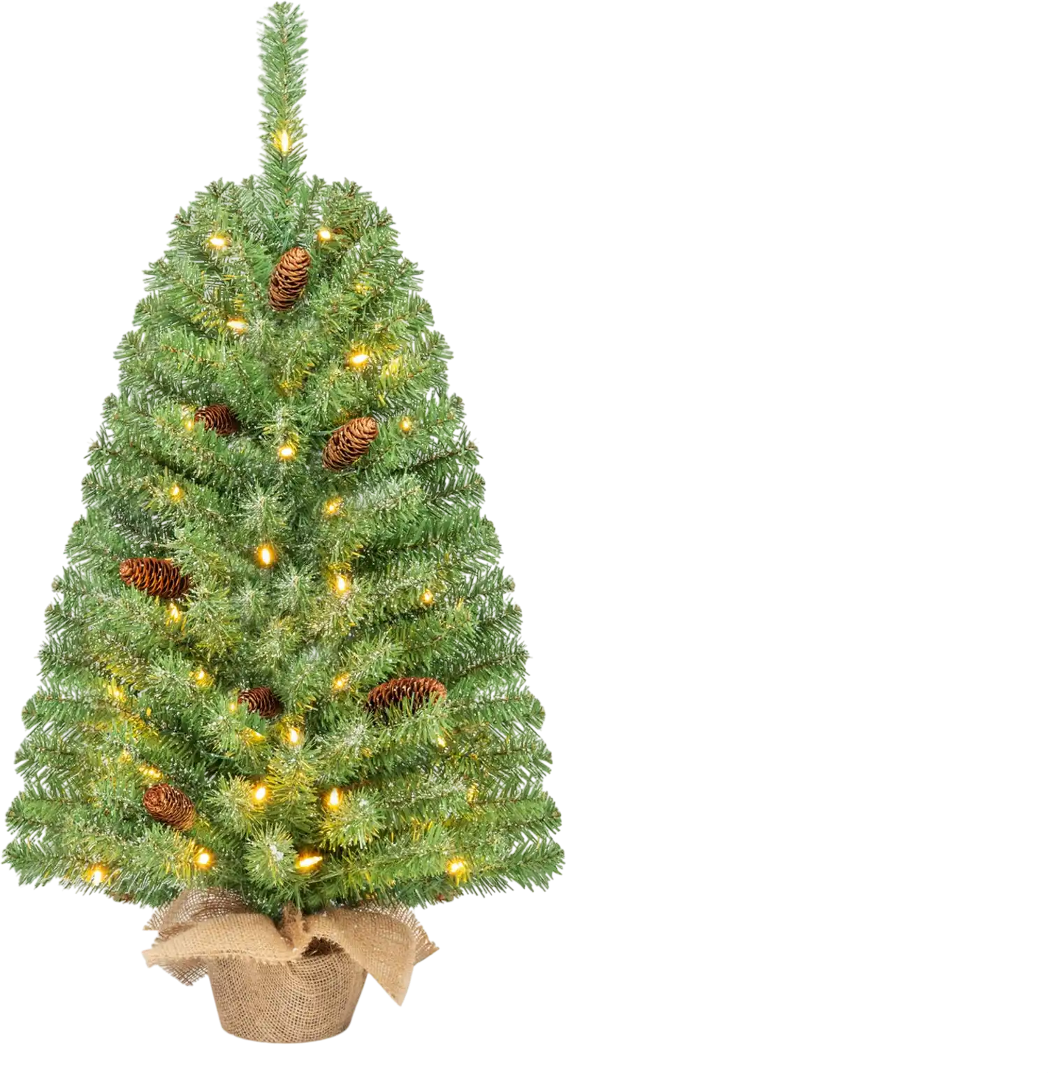 Costway Pre-Lit Mini Christmas Tree Warm White LED Timer 21366996 New