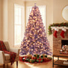 Pre-Lit Tinsel Christmas Tree Artificial Xmas Tree with Lush Branch Tips and Warm White LED Lights-7.5ft - Gallery View 1 of 11
