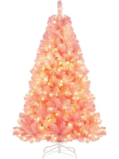 Costway Pre-Lit Tinsel Artificial Christmas Tree Xmas Holiday Decoration 54663483 New