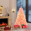 Pre-Lit Tinsel Christmas Tree Artificial Xmas Tree with Lush Branch Tips Holiday Decoration-6ft - Gallery View 1 of 10