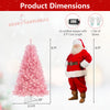 Pink 6ft pre-lit tinsel Christmas tree with lush branch tips and warm white LED lights, perfect for holiday decoration.