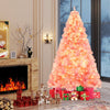 Pre-Lit Tinsel Christmas Tree Artificial Xmas Tree with Lush Branch Tips Holiday Decoration-7.5ft - Gallery View 1 of 10