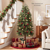 Prelit 6FT artificial Christmas tree with warm white and multicolor LED lights, featuring realistic branches and stable metal base.