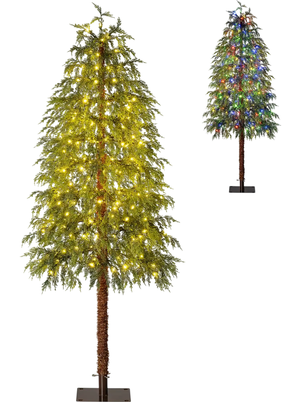 Prelit 6FT artificial Christmas tree features 190 LED lights, realistic branches, and a stable metal base for indoor use.
